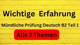 Wichtige Erfahrung Mündliche Prüfung Telc B2 [upl. by Ingeberg472]