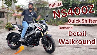 Quick Shifter Demands Pulsar NS400Z Detail Walkround Price Features Mileage Top Speed Pulsar ns400z [upl. by Eradis]