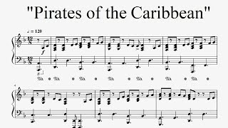 Pirates of the Caribbean  Hes a Pirate piano sheet music [upl. by Chelsae76]