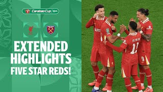 FIVE STAR REDS  Liverpool v West Ham United extended highlights [upl. by Spitzer]