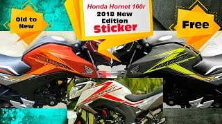 Honda Hornet 160r 2018 New Edition Sticker  Honda Hornet 160r Old to New Sticker Modification [upl. by Wenonah]