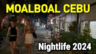 Philippines 🇵🇭 MOALBOAL NIGHTLIFE CEBU  2024 Nightlife Scene at Panagsama Beach [upl. by Vatsug]