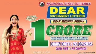 DEAR MEGHNA FRIDAY WEEKLY DEAR 1 PM ONWARDS DRAW DATE 20092024 NAGALAND STATE LOTTERIES [upl. by Thorbert191]