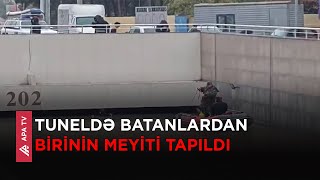 FHNin qüvvələri Sabunçuda su basan tuneldə axtarışları davam etdirir – APA TV [upl. by Yllrebmik]