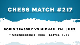 Boris Spassky vs Mikhail Tal  URS  Championship Riga  Latvia 1958 [upl. by Yreffej6]