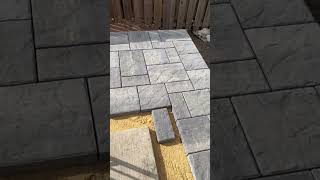 Building a new TechoBloc paver walkway This model is called Blu 60 Slate [upl. by Bartie]