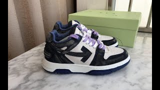 OFF WHITE Out Of Office OOO Low Tops Navy Blue Suede Review [upl. by Fredrika]