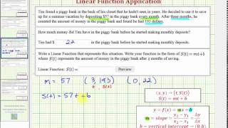 Ex Savings Linear Function Application Slope Intercept Meaning [upl. by Milissa467]