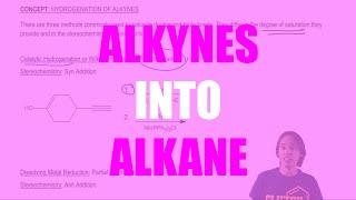 Using Catalytic hydrogenation or Wilkinson’s Catalyst to turn alkynes to alkanes [upl. by Eydnarb]