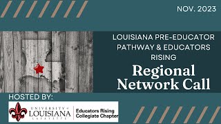 November 2023 Educators RisingPreEducator Pathway Regional Network Meeting [upl. by Thurlough]