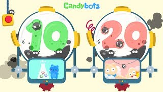 Candybots Numbers 123  Learn counting 10 to 20 number  Education Apps for Kids [upl. by Adin]