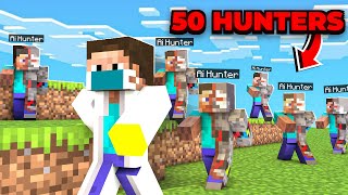 50 AI Hunters Vs Speedrunner In Minecraft  Mcaddon [upl. by Surovy]