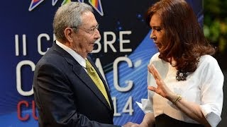 28 de ENE Llegada de la Presidenta Cristina Fernández a la Cumbre CELAC 2014 en Cuba [upl. by Jarek144]