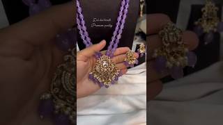 Royalty showing purple colour monalisa beads mala with beautiful czpendant✅✅new today wholesale [upl. by Behlau127]