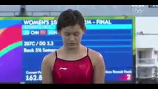 Ren Qian 15yearold wins Olympic gold for china in 10m platform diving Rio Olympics 2016 [upl. by Mair]