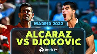 Carlos Alcaraz vs Novak Djokovic FirstEver Match  Madrid 2022 Extended Highlights [upl. by Godart]