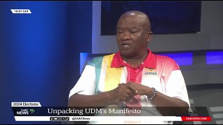 Elections 2024  Unpacking UDMs manifesto with party leader Bantu Holomisa [upl. by Eikcuhc]