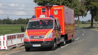 Sattelzug als ELW2 ELW2 und MTF der Feuerwehr Niederzier auf Einsatzfahrt [upl. by Deden889]