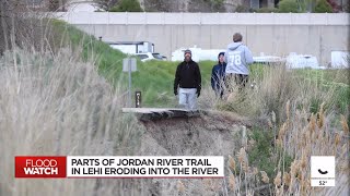 Parts of the Jordan River Trail in Lehi eroding into the river [upl. by Cozza]