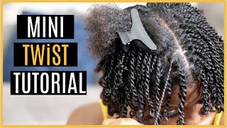 Super MINI TWIST on shortmedium Natural Hair [upl. by Cristian]