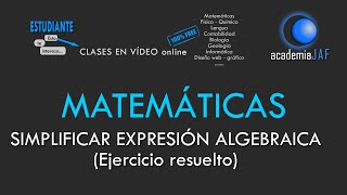 SIMPLIFICAR EXPRESIÓN ALGEBRAICA aplicando productos notables de binomios polinomios  Matemáticas [upl. by Rudolf458]