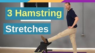 3 Ways To Stretch Hamstrings Without Ruining Your Back [upl. by Arihas]