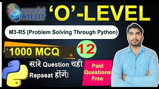 1000 QuestionMarathon Class Python M3R51  O Level Python Marathon  Python Important Jan2025 [upl. by Weidar]