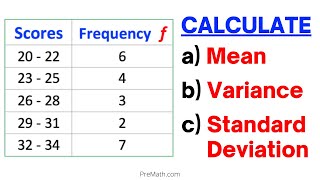 Can You Find Mean Variance amp Standard Deviation of a Frequency Grouped DataTable Simple Tutorial [upl. by Regazzi]