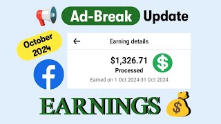 Facebook earnings update October 2024  Facebook Monetization facebook payout monetizefacebook [upl. by Uokes]