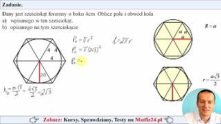 Koło wpisane w sześciokąt i opisane na sześciokącie  MatFiz24pl 👈 [upl. by Carlstrom]