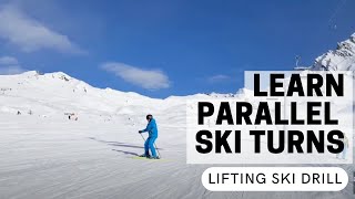 Learn To Ski Parallel Turns  Lifting the Ski Drill [upl. by Assela520]