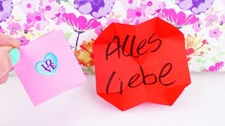 Pop Up Karte basteln mit Papier Herz ❤ Geschenke selber machen Bastelidee Muttertag Geburtstag [upl. by Catherina]