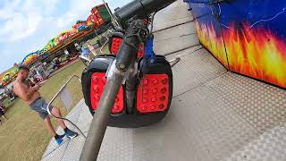 SHAUN ROGERS FREDDYS REVENGE MATTERHORN onride at Paignton Carnival Fair 182024 [upl. by Odraode939]