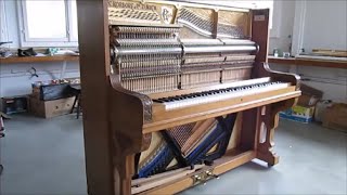 Réparation dun piano droit Rordorf de 1905 avec mécanique Hybride [upl. by Nayab]