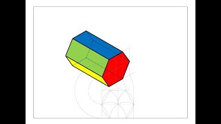 Assonometria isometrica del prisma a base esagonale asse orizzontale [upl. by Lyman]