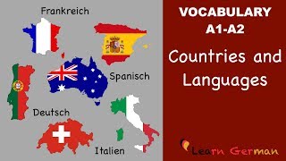 Learn German Vocabulary  Countries amp Languages in German Länder und Sprachen [upl. by Ecirtaemed]