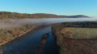 Altitude of 2400ft Delaware River Bushkill Falls Boat Launch filmed with DJI Air 3 [upl. by Ananna]