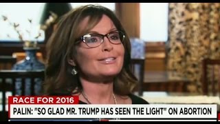 Reporter Visibly Confused as Sarah Palin Attempts to Explain Trumps Abortion FlipFlop [upl. by Chemash]