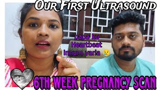 Our 6th Week Pregnancy Scan  Baby Heart Beat 🥲 Bharya Vlogs [upl. by Eatnohs]