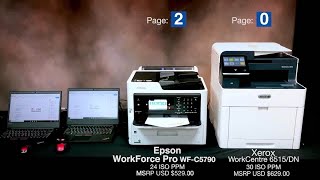 Epson WorkForce Pro WFC5790 FPOT vs Xerox 6515 8page Doc [upl. by Bainbrudge342]