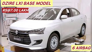 Dzire LXI Base Model Leaked  Rs 700 Lakh Onwards dzirefacelift2024 DriveShrive [upl. by Anerom859]