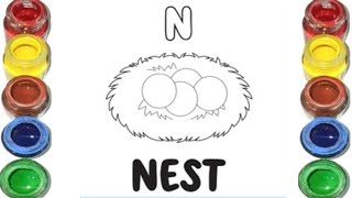 How to Draw Nest drawing drawing for kids and tolder penting Lets Drow together [upl. by Nylessej]