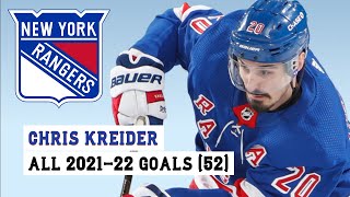 Chris Kreider 20 All 52 Goals of the 202122 NHL Season [upl. by Patrizius]