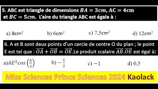 Produit scalaire aire théorème de Pythagore losange corde parallélogramme géométrie miss [upl. by Ralat]