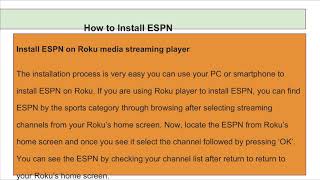 Roku ESPN Activation Code [upl. by Hcone491]