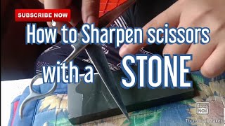 PAANO MAGHASA ng GUNTING  ep12  How to sharpen a scissors with a Stone [upl. by Kaleb884]