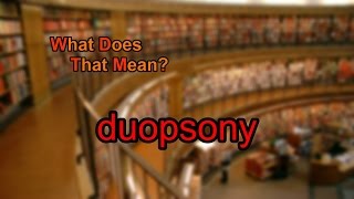 What does duopsony mean [upl. by Ettebab]