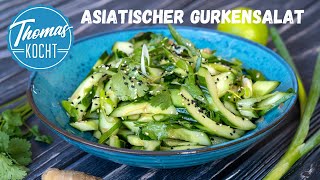 Gurkensalat asiatisch  frisch und knackig [upl. by Nahtnahoj20]