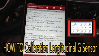 HOW TO Calibration Longitudinal G Sensor [upl. by Adamec404]