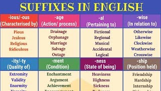 30 Super Useful Suffixes to Increase Your English Vocabulary [upl. by Anauq290]